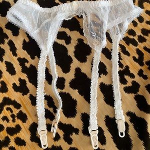 Pretty little lace white garter belt
